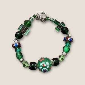 Vintage Glass Artisan Beaded Stacking Bracelet